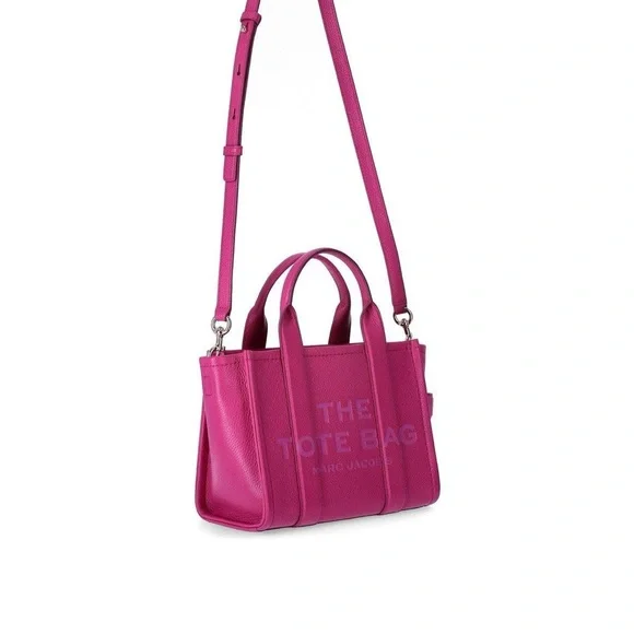 MARC JACOBS The Leather Medium Tote Bag Lipstick Pink - Picture 10 of 12
